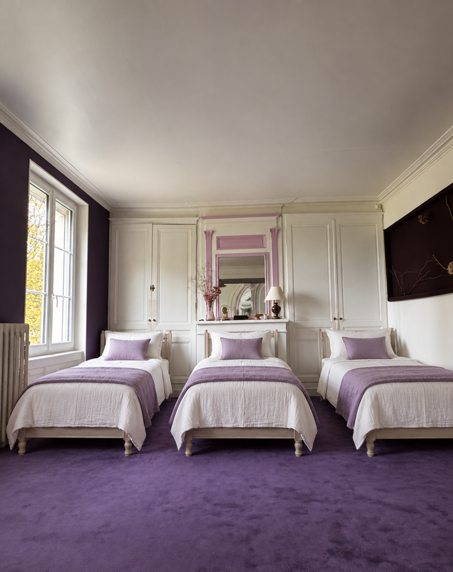 La chambre Violette et ses lits individuels