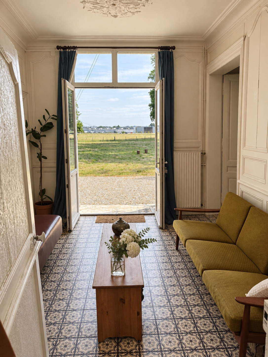 Le salon ouvert sur le jardin